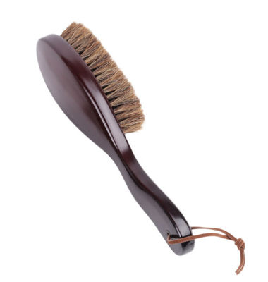 Brown Curved Wave Brush Long Handle for Daily Life Clothes Tool Brush,Wooden Horsehair Brush