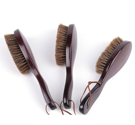 Brown Curved Wave Brush Long Handle for Daily Life Clothes Tool Brush,Wooden Horsehair Brush