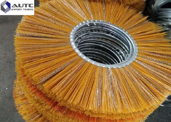 10" 25" Bobcat Sweeper Brush Flat Wafer Flat Ring Sweeper Broom Brushes PP Steel Mix Wire Galvanized Iron Fastening