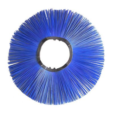 Blue Convoluted Wavy  PP Bristle Circular Snow Sweeper Brush