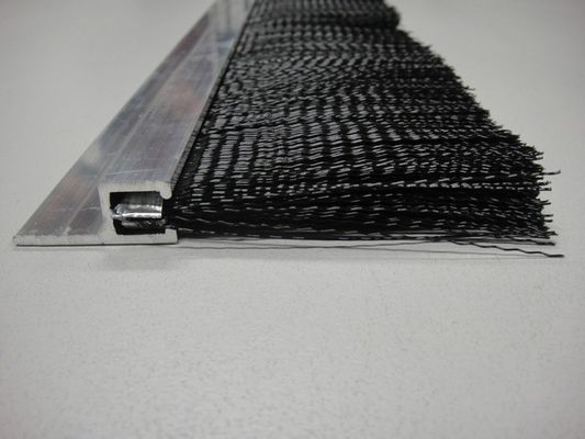 Rigid Metal Back Strip Brushes , Metal Channel Strip Brushes 3.2mm Width