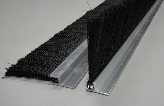 Rigid Metal Back Strip Brushes , Metal Channel Strip Brushes 3.2mm Width