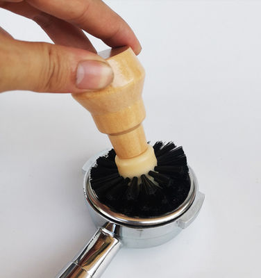 Mesin Kopi Powder Bowl Pembersih Sikat Genggam Kayu Solid
